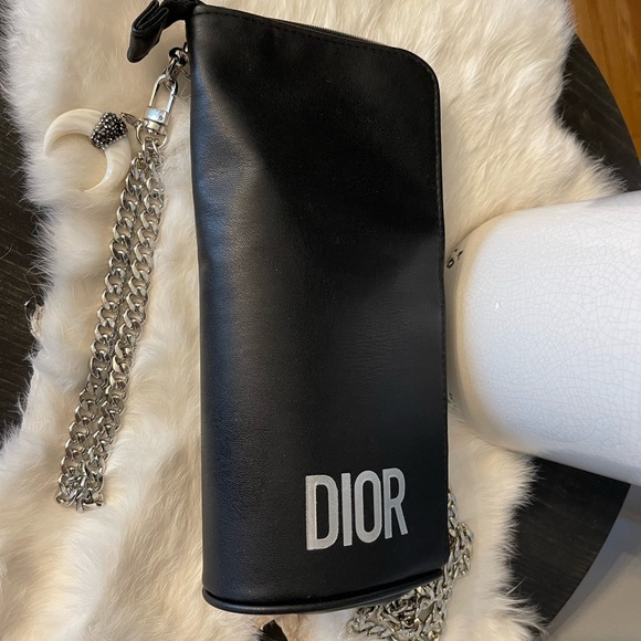 Dior crossbody and wristlet authentic with silver chains and bling charm - Picture 7 of 11